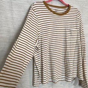 Madewell Gold Striped Long-sleeve T-shirt
